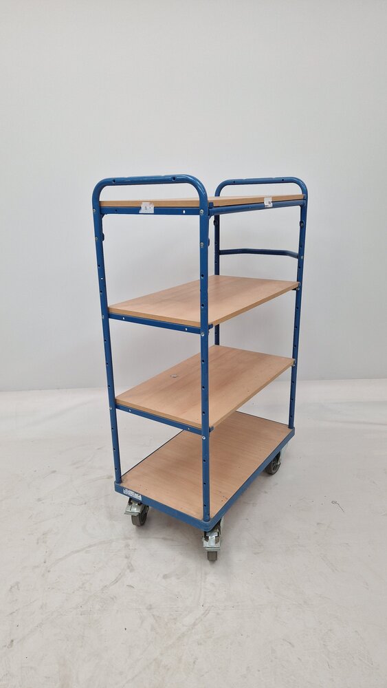 Fetra Orderpick kar Fetra 4 niveaus 90x50xH150cm, blauw Fetra Orderpick kar Fetra 4 niveaus 90x50xH150cm, blauw