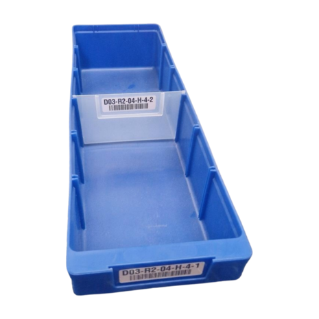 Emtrade Stellingbak, 500x150x80 mm, blauw kunststof, gebruikt