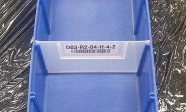 Emtrade Stellingbak, 500x150x80 mm, blauw kunststof, gebruikt