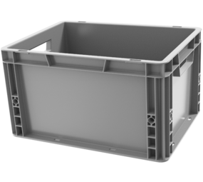 Emtrade (Nieuw) Stapelbak, 400x300x280 mm, euronorm, grijs kunststof, nieuw