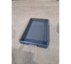 Emtrade Stapelbak, 600x400x80 mm, euronorm, grijs pp, gebruikt