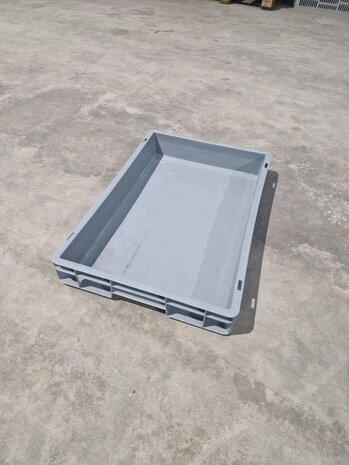 Emtrade Stapelbak, 600x400x80 mm, euronorm, grijs pp, gebruikt