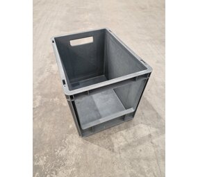 Emtrade Magazijn/grijpbak 400x300x320mm stapelbaar, donkergrijs, gebruikt