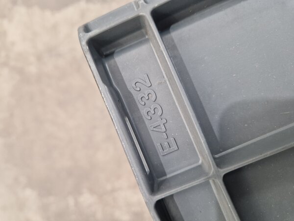 Emtrade Magazijnbak, 400x300x320 mm, euronorm, donkergrijs kunststof, gebruikt