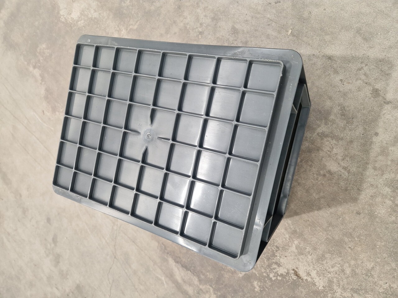 Emtrade Magazijnbak, 400x300x320 mm, euronorm, donkergrijs kunststof, gebruikt