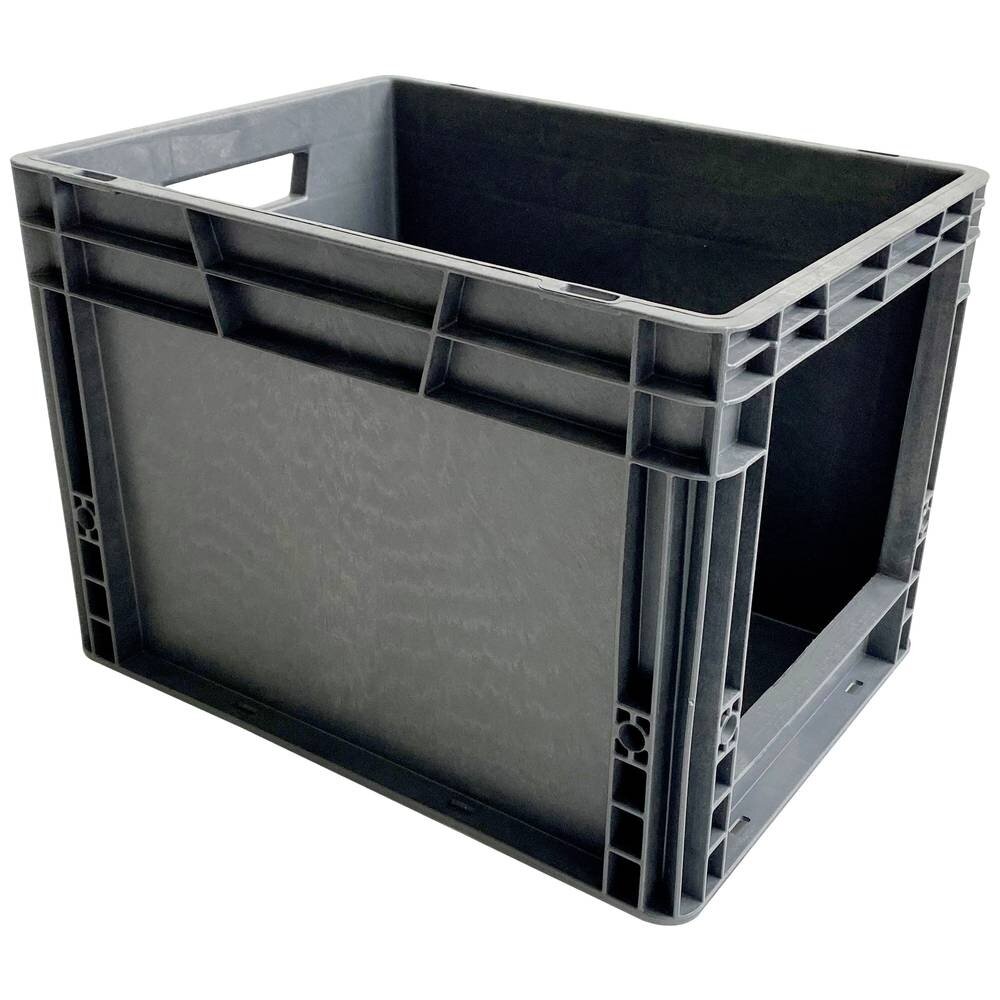 Emtrade Magazijnbak met grijpopening 400x300x280 mm grijs, Nieuw Emtrade Magazijnbak met grijpopening 400x300x280 mm grijs, Nieuw