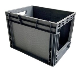Emtrade Magazijnbak met grijpopening 400x300x280 mm grijs, Nieuw Emtrade Magazijnbak met grijpopening 400x300x280 mm grijs, Nieuw
