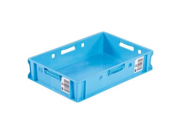 Embox Stapelkrat, 600x400x125 mm, euronorm, blauw hdpe, gebruikt Embox Stapelkrat, 600x400x125 mm, euronorm, blauw hdpe, gebruikt