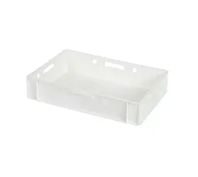 Embox Stapelkrat, 600x400x125 mm, euronorm, wit hdpe, gebruikt Embox Stapelkrat, 600x400x125 mm, euronorm, wit hdpe, gebruikt