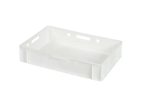 Embox E1 krat 600x400x125mm wit, HDPE, gebruikt Embox E1 krat 600x400x125mm wit, HDPE, gebruikt