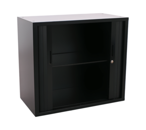 Emtrade Roldeurkast laag 80x42x71cm, zwart, gebruikt Emtrade Roldeurkast laag 80x42x71cm, zwart, gebruikt