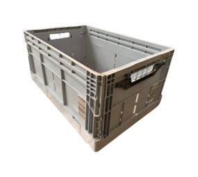 Bekuplast Klapkrat, 600x400x285 mm, euronorm, grijs kunststof, gebruikt