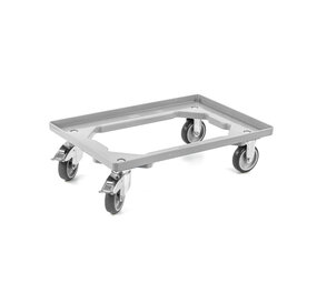 Emtrade (Nieuw) Dolly 60x40x15cm geluidsdempend, grijs met 2 zwenkwielen en 2 wielen met rem, nieuw