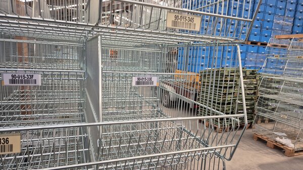 Emtrade Set van 5 draadmanden 90x70x40 cm, gegalvaniseerd, gebruikt (als nieuw)