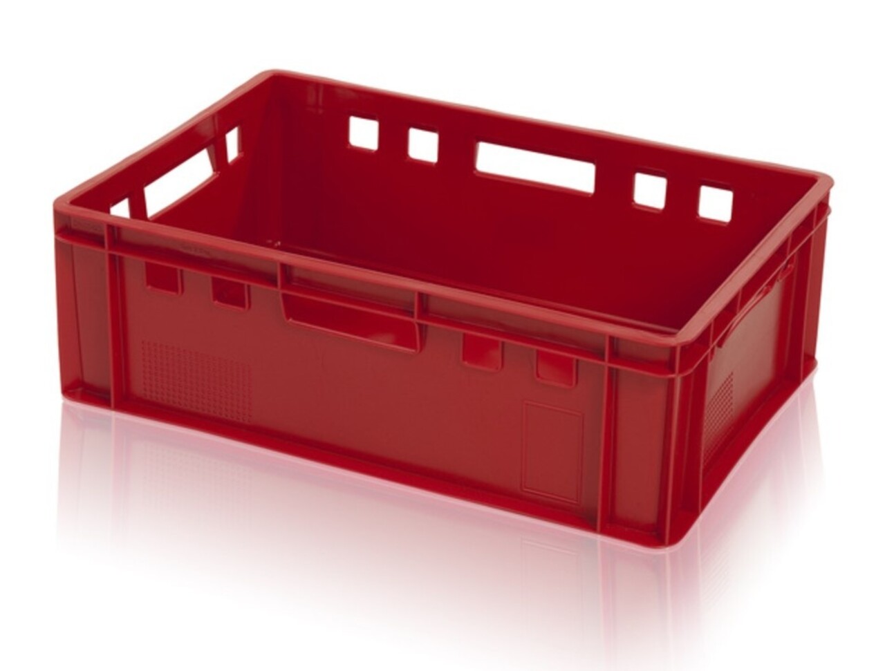 Embox Vleeskrat, 600x400x200 mm, euronorm, rood kunststof, nieuw