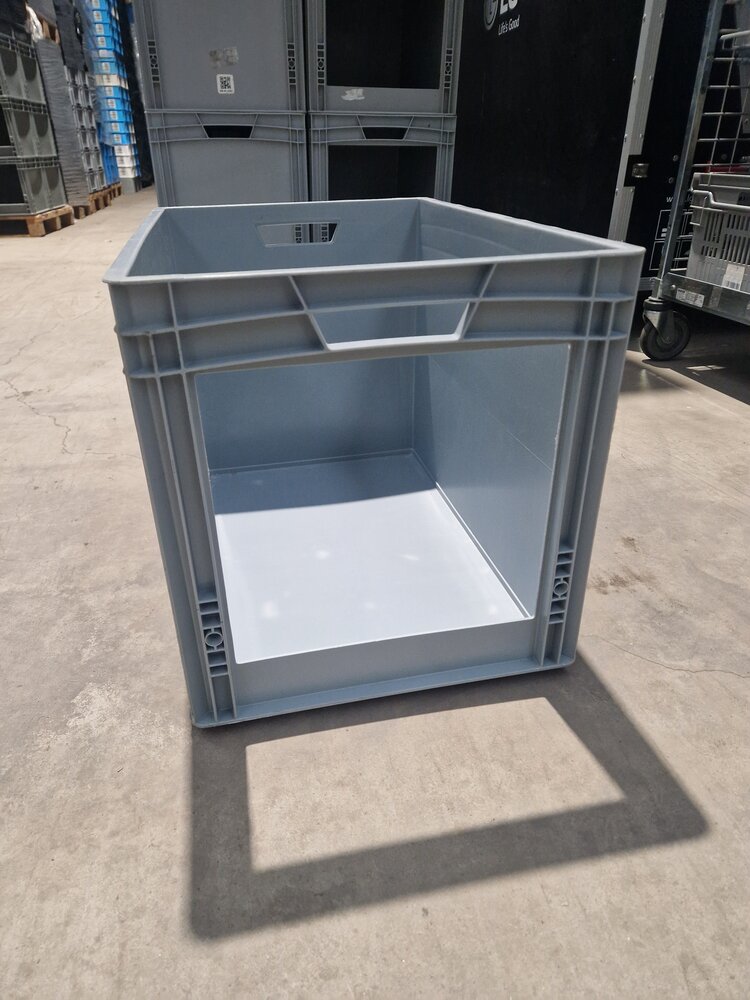 Embox Magazijnbak, 600x400x420 mm, euronorm, grijs kunststof, gebruikt