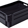 Embox Nestbare Stapelkrat, 600x400x420 mm, euronorm, zwart kunststof, nieuw