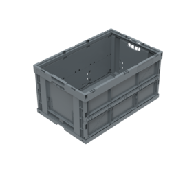 Embox Klapkrat, 600x400x320 mm, euronorm, grijs kunststof, nieuw Embox Klapkrat, 600x400x320 mm, euronorm, grijs kunststof, nieuw