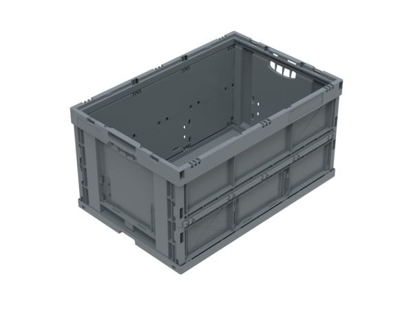 Embox Vouwkrat klapkrat 600x400x320mm, 61l, grijs, nieuw Embox Vouwkrat klapkrat 600x400x320mm, 61l, grijs, nieuw