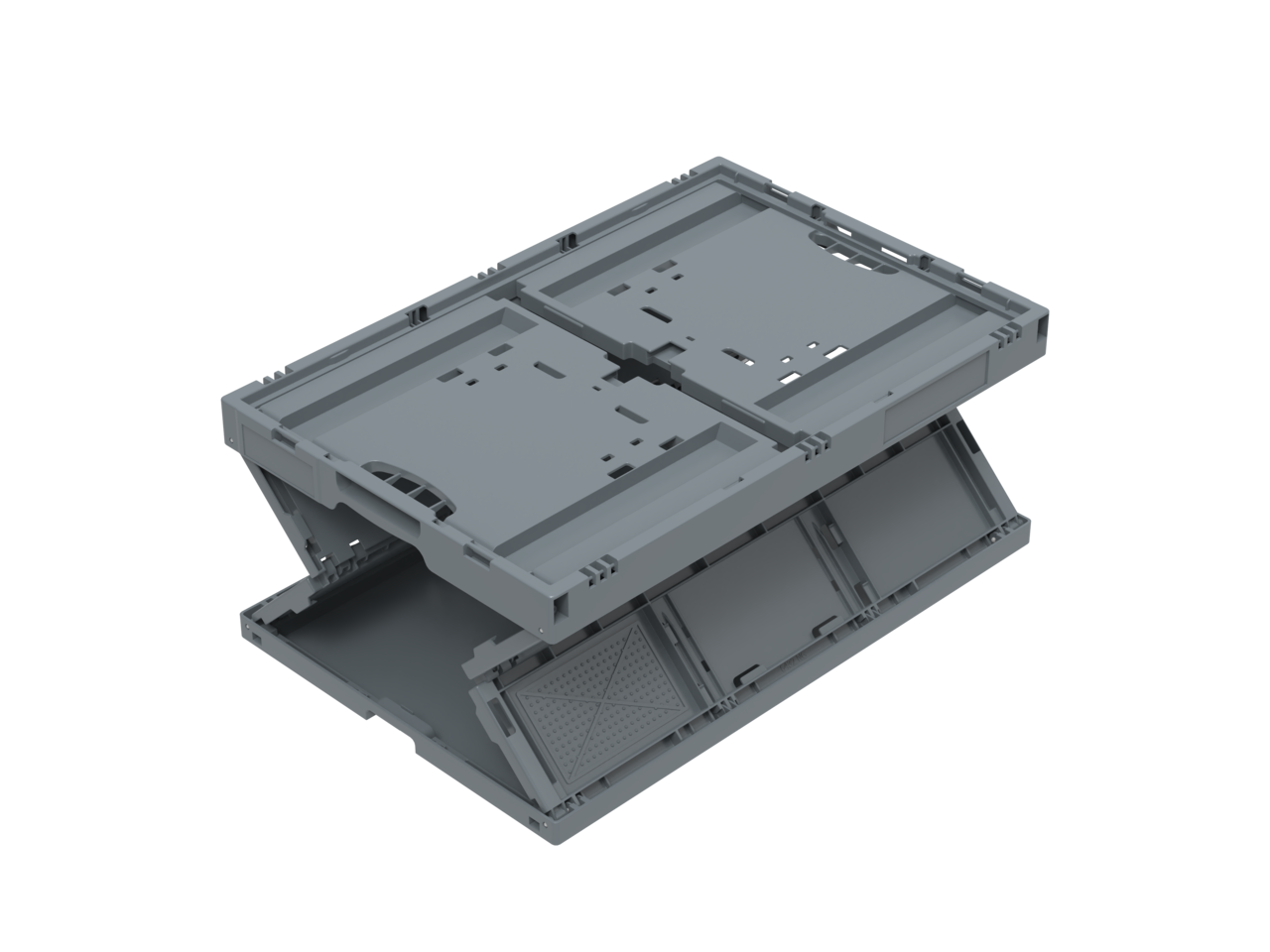Embox Vouwkrat klapkrat 600x400x320mm, 61l, grijs, nieuw Embox Vouwkrat klapkrat 600x400x320mm, 61l, grijs, nieuw