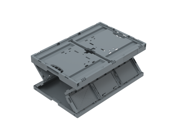 Embox Vouwkrat klapkrat 600x400x320mm, 61l, grijs, nieuw Embox Vouwkrat klapkrat 600x400x320mm, 61l, grijs, nieuw