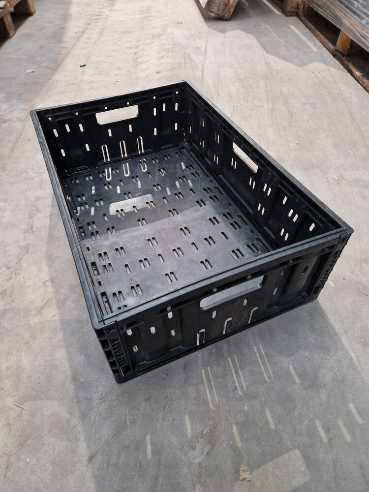 Polymer logistics Vouwkrat klapkrat 600x400x190mm 38l zwart, type 6419, gebruikt