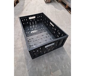 Polymer logistics Klapkrat, 600x400x190 mm, euronorm, zwart kunststof, gebruikt Polymer logistics Klapkrat, 600x400x190 mm, euronorm, zwart kunststof, gebruikt