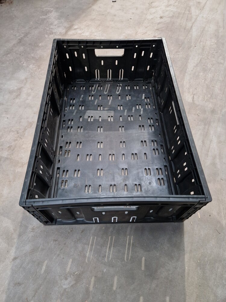 Polymer logistics Vouwkrat klapkrat 600x400x190mm 38l zwart, type 6419, gebruikt