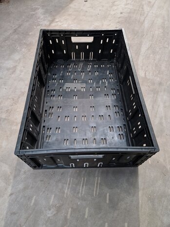 Polymer logistics Vouwkrat klapkrat 600x400x190mm 38l zwart, type 6419, gebruikt