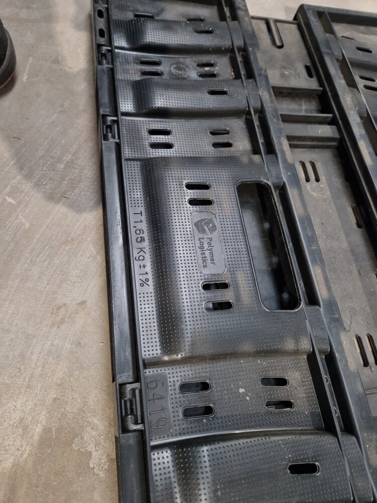 Polymer logistics Vouwkrat klapkrat 600x400x190mm 38l zwart, type 6419, gebruikt