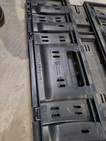 Polymer logistics Klapkrat, 600x400x190 mm, euronorm, zwart kunststof, gebruikt