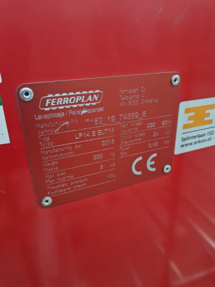 Ferroplan Ferroplan palletdispenser voor 15 europallets LP14E ELT14, gebruikt Ferroplan Ferroplan palletdispenser voor 15 europallets LP14E ELT14, gebruikt