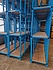 Stapelrek 253x72x75cm met multiplex plaat, blauw, gebruikt Stapelrek 253x72x75cm met multiplex plaat, blauw, gebruikt