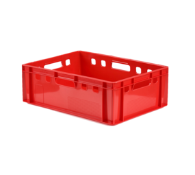 Emtrade (Nieuw) Stapelkrat, 600x400x200 mm, euronorm, rood kunststof, gebruikt