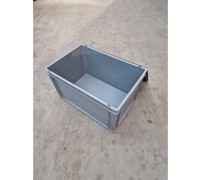 Emtrade Stapelbak 600x400x320mm met deksel, grijs, PP, gesloten, gebruikt Emtrade Stapelbak 600x400x320mm met deksel, grijs, PP, gesloten, gebruikt