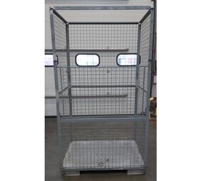 Emtrade Gitterboxen 1200x800x2180mm vaste constructie stapelbaar 1 klep aan 1 lange zijde, gebruikt