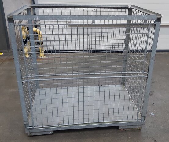 Emtrade Gitterboxen 1200x800x1200mm vaste constructie stapelbaar 1 klep aan 1 lange zijde, gebruikt