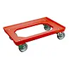 Emtrade (Nieuw) Dolly 60x40x15 rood met 2 zwenkwielen, 2 bokwielen, nieuw