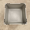 Emtrade Kunststof stapelbak 400x400x220mm vierkant, gesloten, verstevigd, grijs, gebruikt Emtrade Kunststof stapelbak 400x400x220mm vierkant, gesloten, verstevigd, grijs, gebruikt