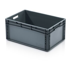 Embox Stapelbak, 600x400x270 mm, euronorm, zwart kunststof, nieuw
