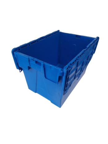 Engels Distributiebak, 600x400x320 mm, euronorm, blauw kunststof, gebruikt