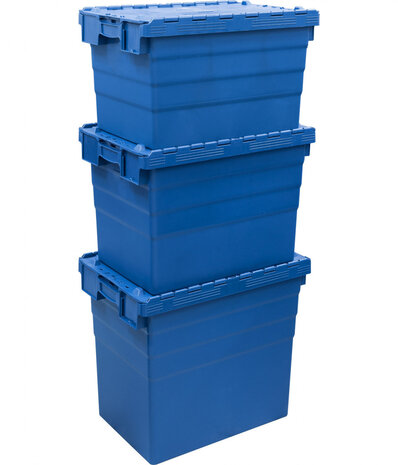 Emtrade Distributiebak 600x400x365 mm Nestbaar Stapelbaar Blauw, Nieuw