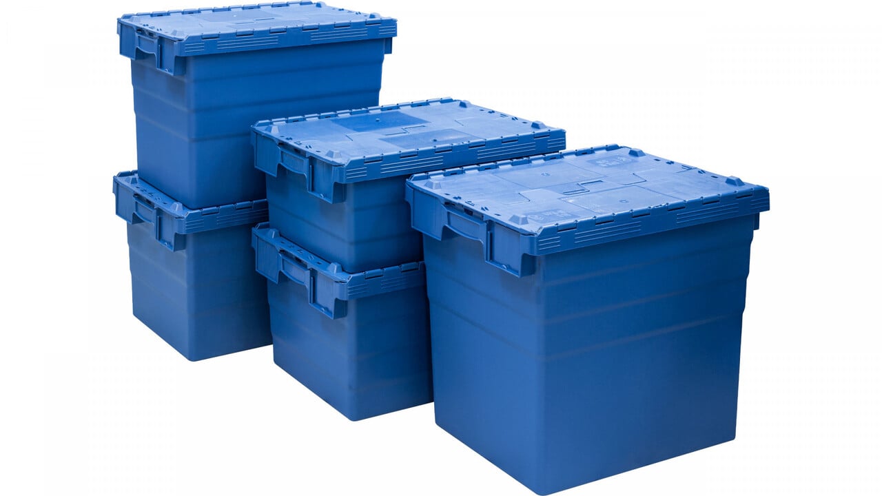 Emtrade (Nieuw) Distributiebak, 600x400x365 mm, euronorm, blauw kunststof, nieuw