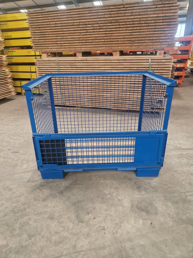 Emtrade Gitterbox 1240x835x970mm blauw, gebruikt (als nieuw) Emtrade Gitterbox 1240x835x970mm blauw, gebruikt (als nieuw)