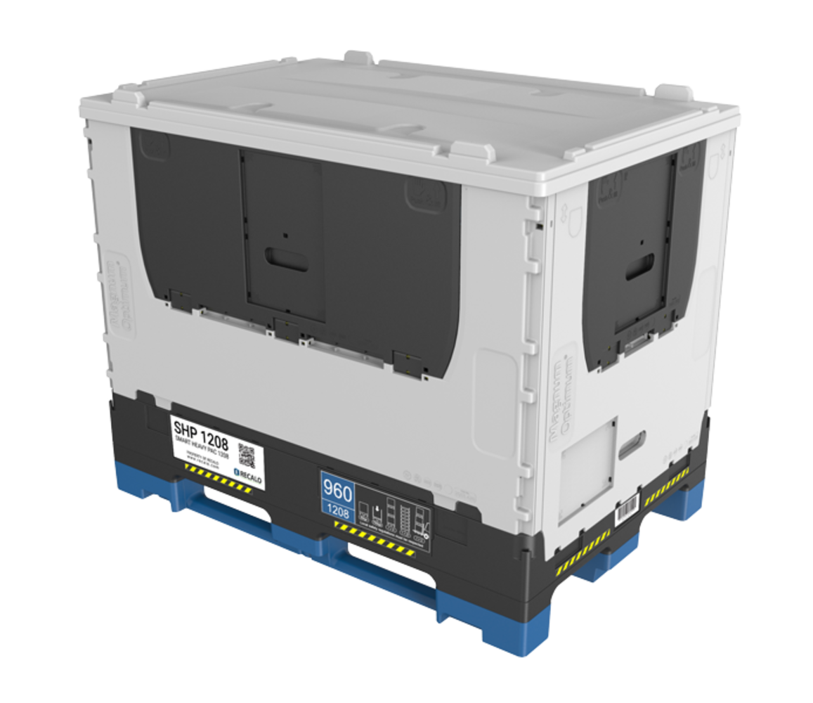 Schoeller Allibert Magnum Optimum 1208 palletbox 1200 x 800 x 958 mm met deksel, gebruikt