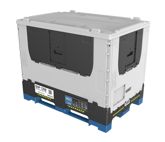 Schoeller Allibert Magnum Optimum 1208 palletbox 1200 x 800 x 958 mm met deksel, gebruikt