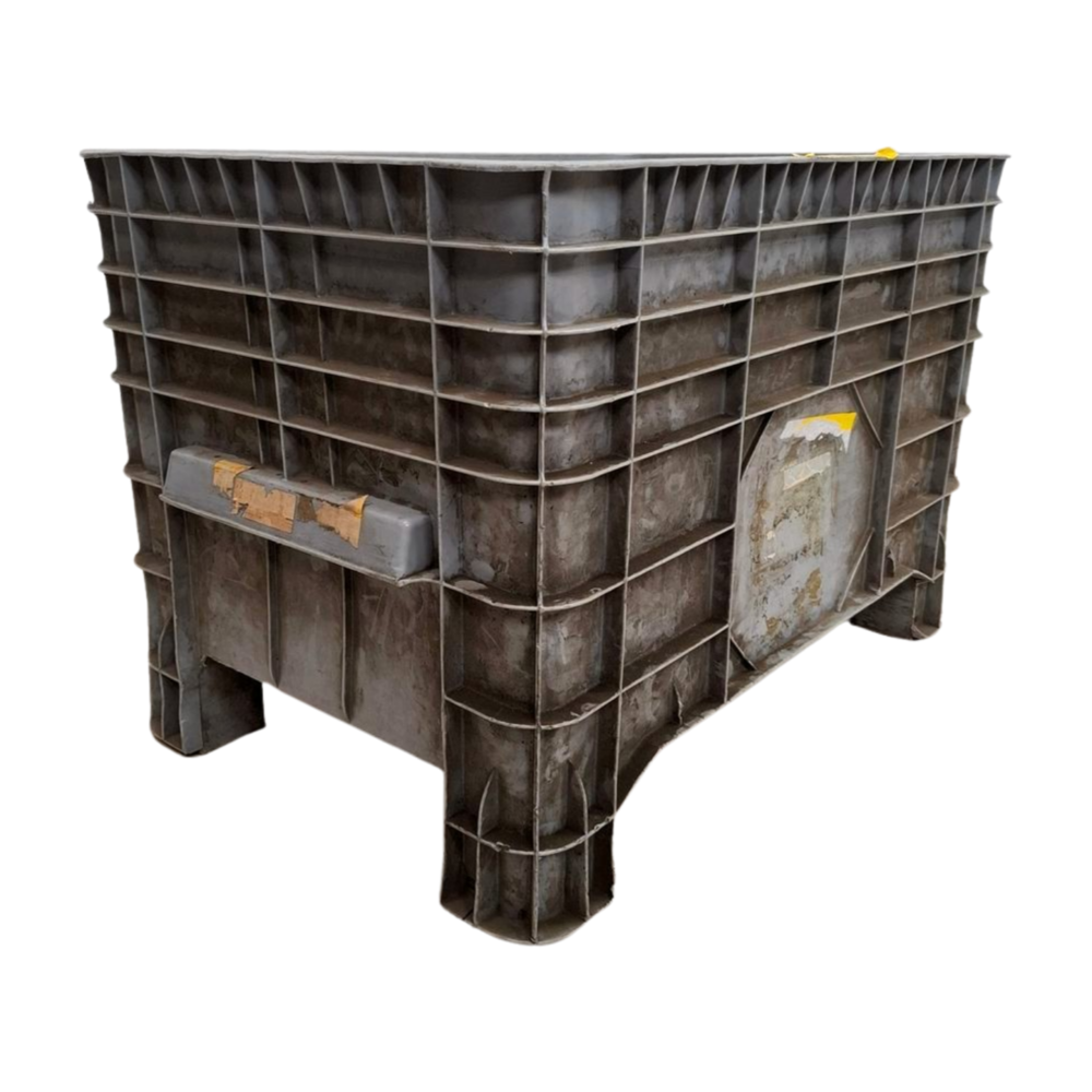 Emtrade Palletbox 640x1040x670mm gesloten 285 liter, 4 poten, gebruikt Emtrade Palletbox 640x1040x670mm gesloten 285 liter, 4 poten, gebruikt