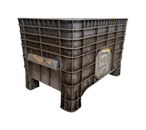 Emtrade Palletbox 640x1040x670mm gesloten 285 liter, 4 poten, gebruikt Emtrade Palletbox 640x1040x670mm gesloten 285 liter, 4 poten, gebruikt