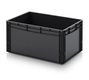 Embox Stapelbak 600x400x320mm, ESD PP, Zwart, gebruikt