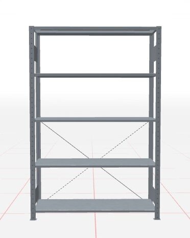 Stow Stow legbordstelling 233x130x60mm, 6 legborden, jong gebruikt Stow Stow legbordstelling 233x130x60mm, 6 legborden, jong gebruikt